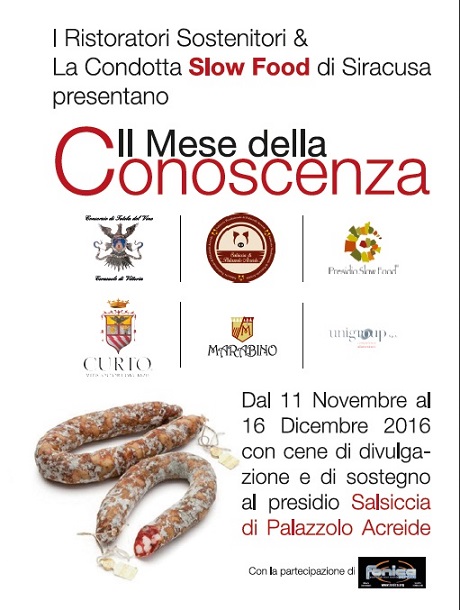 presidio slow food salsiccia di palazzolo mese della conoscenza